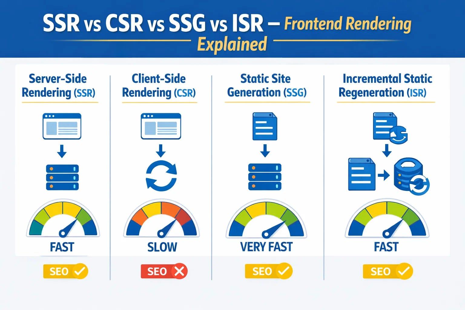 ssr vs csr vs ssg vs isr